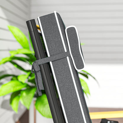 Seat Cushion 120 x 47 x 9.5 cm Water-Repellent Chair Cushion with Straps, Headrest, UPF50+ Outdoor Indoor Seat Pad, Seat Pillow for Folding Chair, Dining Chair, Dark Gray