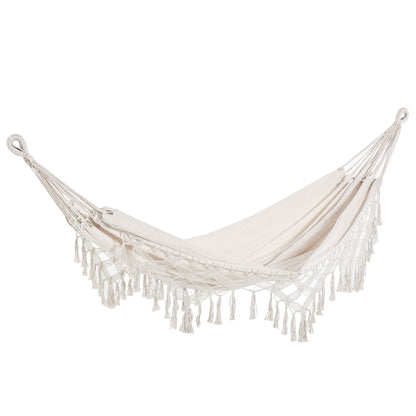 Portable Bohemian Chic Travel Hammock Hammock Fabric total dimensions 2.88L x 1.5W m Cotton Polyester Beige
