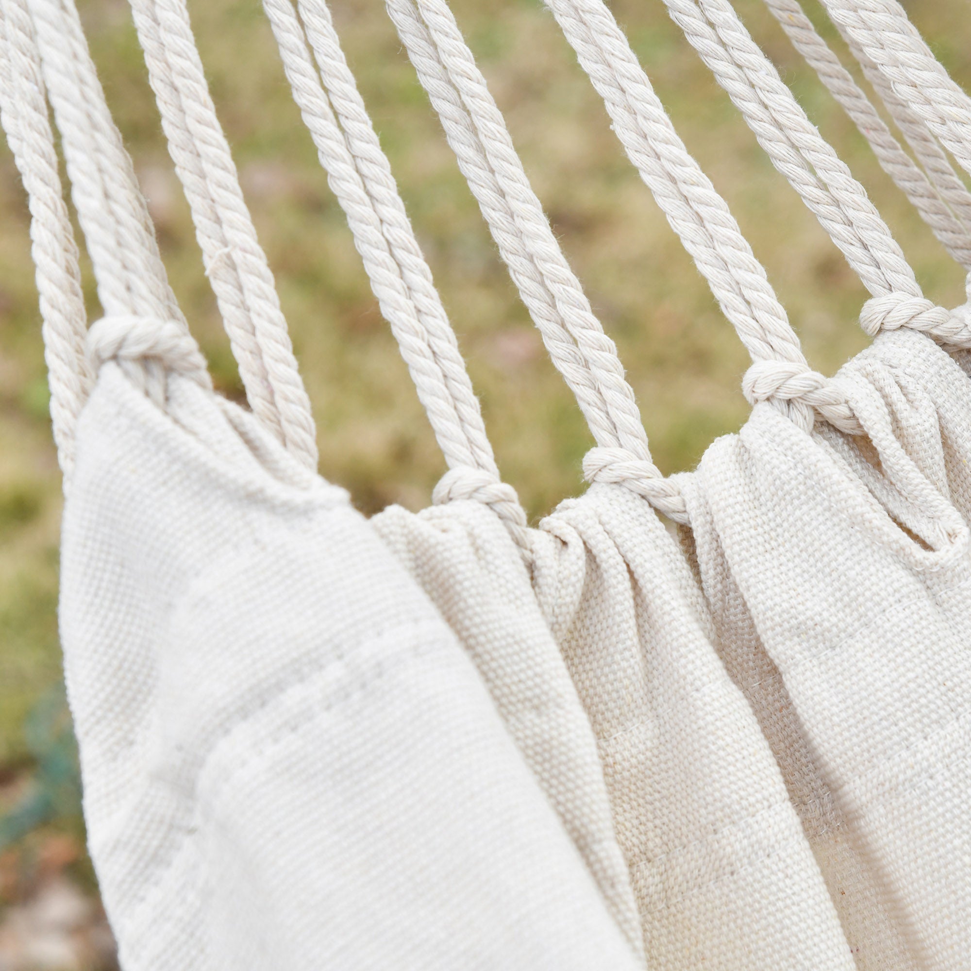 Portable Bohemian Chic Travel Hammock Hammock Fabric total dimensions 2.88L x 1.5W m Cotton Polyester Beige