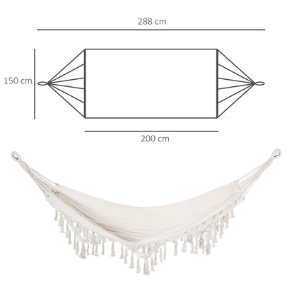 Portable Bohemian Chic Travel Hammock Hammock Fabric total dimensions 2.88L x 1.5W m Cotton Polyester Beige