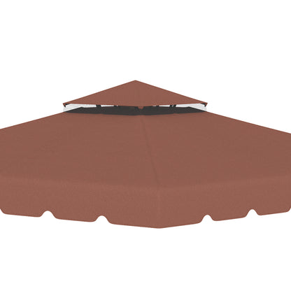 Replacement Canopy for 3x3m Gazebo Double Roof Replacement Cover with 8 Drainage Holes Replacement Canopy for Gazebo Pavilion Brown
