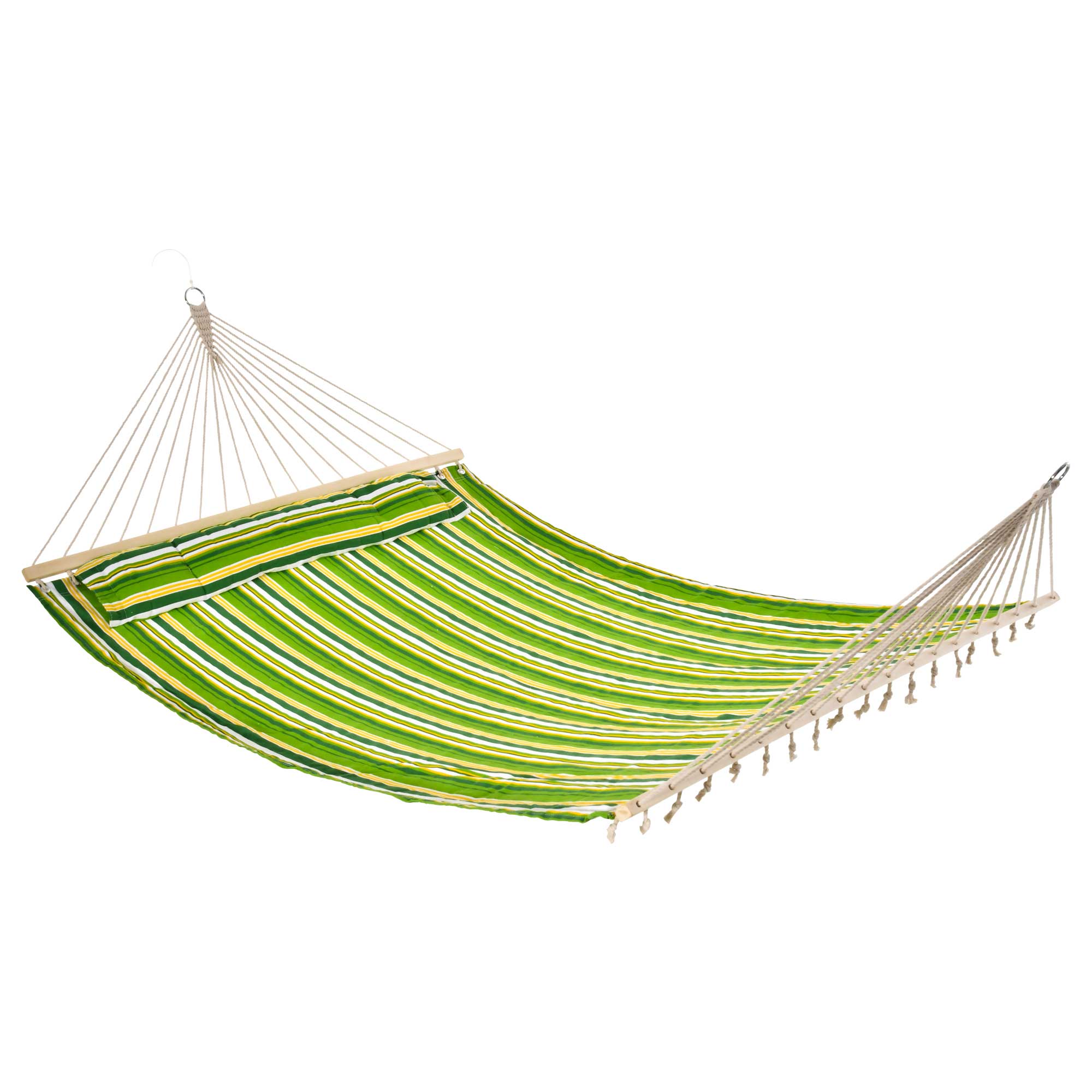 Hammock Double Garden Hammock for 2 Persons, Suspended Swing for Camping in Cotton and Polyester with Pillow 188x140cm