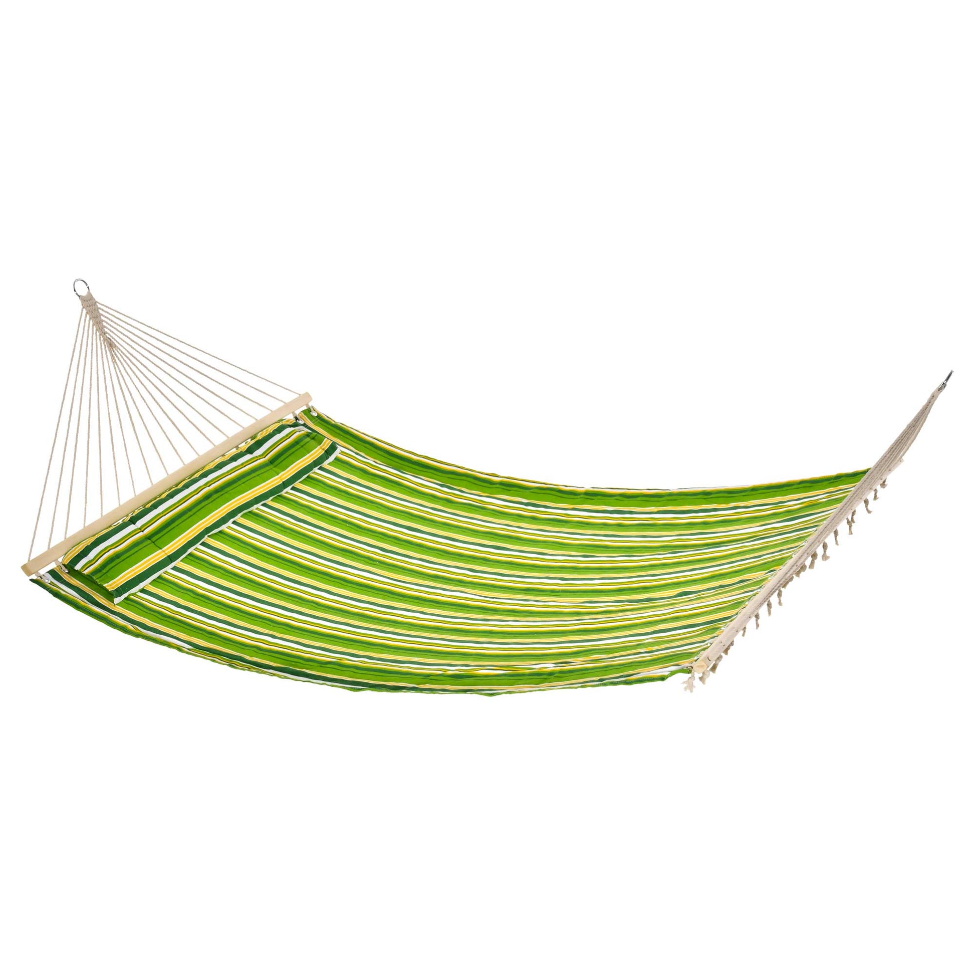 Hammock Double Garden Hammock for 2 Persons, Suspended Swing for Camping in Cotton and Polyester with Pillow 188x140cm