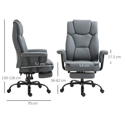 Office Chair Ergonomic Executive Chair 360° Swivel Computer Chair Height Adjustable with Headrest and Padded Armrests with Footrest Faux Leather 68 x 80 x 120-126 cm