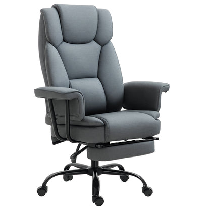 Office Chair Ergonomic Executive Chair 360° Swivel Computer Chair Height Adjustable with Headrest and Padded Armrests with Footrest Faux Leather 68 x 80 x 120-126 cm