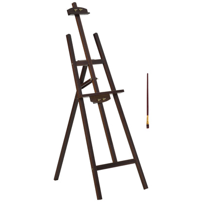 Wooden Painting Easel Drawing Easel with Adjustable 75° Angle Tripod Stand and Brush for Canvases 51.5x71.5x134.5 cm Brown