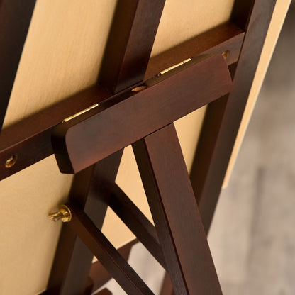 Wooden Painting Easel Drawing Easel with Adjustable 75° Angle Tripod Stand and Brush for Canvases 51.5x71.5x134.5 cm Brown