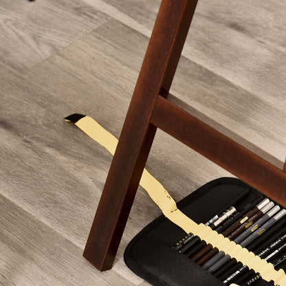 Wooden Painting Easel Drawing Easel with Adjustable 75° Angle Tripod Stand and Brush for Canvases 51.5x71.5x134.5 cm Brown