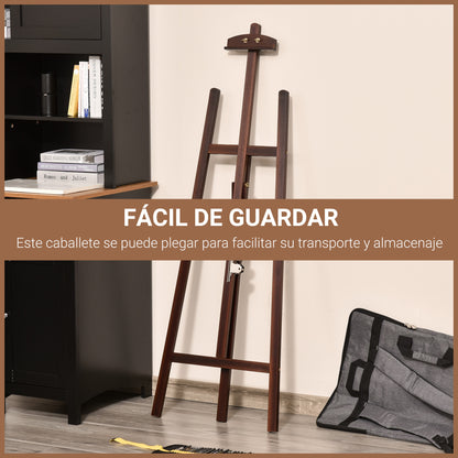 Wooden Painting Easel Drawing Easel with Adjustable 75° Angle Tripod Stand and Brush for Canvases 51.5x71.5x134.5 cm Brown