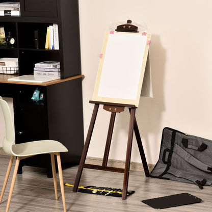 Wooden Painting Easel Drawing Easel with Adjustable 75° Angle Tripod Stand and Brush for Canvases 51.5x71.5x134.5 cm Brown