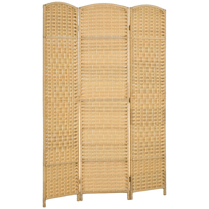 3-Panel Foldable Screen 135x180 cm Room Divider Privacy Screen made of Polypropylene for Office Bedroom Natural