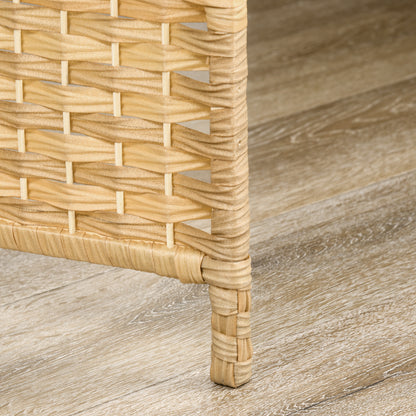 3-Panel Foldable Screen 135x180 cm Room Divider Privacy Screen made of Polypropylene for Office Bedroom Natural