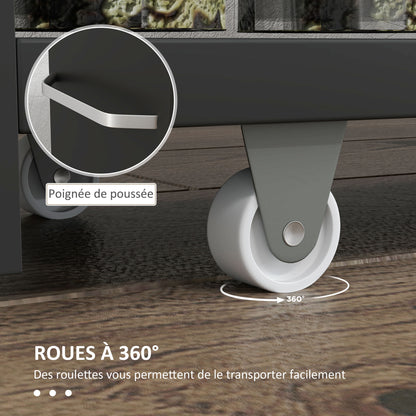 3-Tier Storage Cart Storage Shelf on Wheels for Narrow Kitchen Bathroom Laundry Office with Handle - 48 x 15 x 80 cm Black