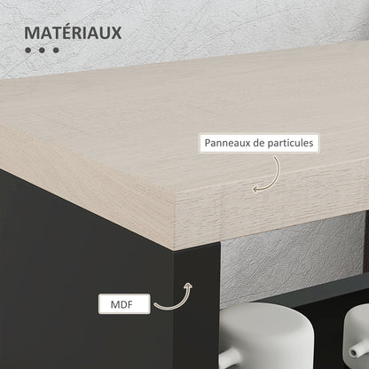 3-Tier Storage Cart Storage Shelf on Wheels for Narrow Kitchen Bathroom Laundry Office with Handle - 48 x 15 x 80 cm Black