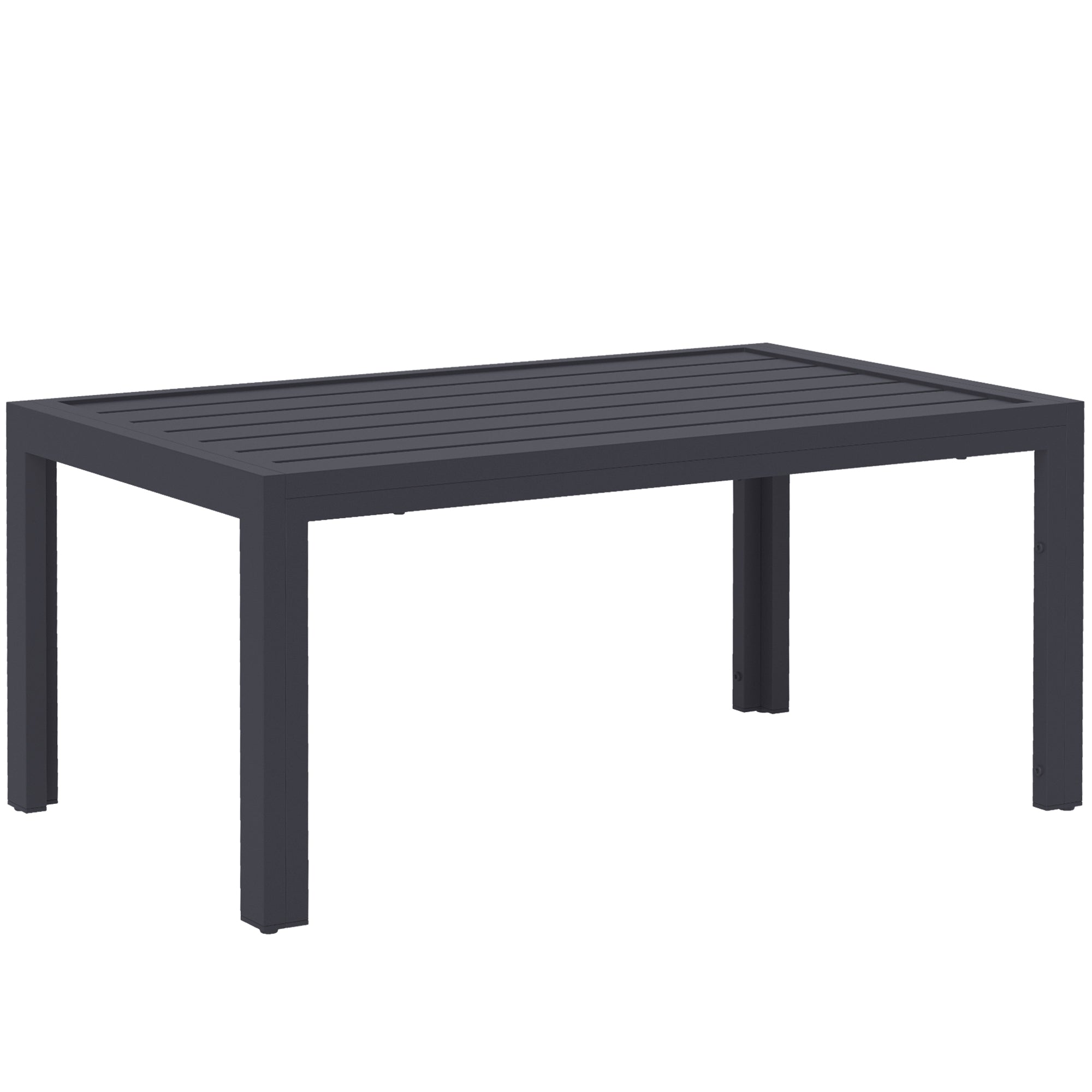 Rectangular Steel Balcony Coffee Table – Weather-Resistant Outdoor/Patio Coffee Table, 101.5 x 61 x 46 cm (40" x 24" x 18"), Gray