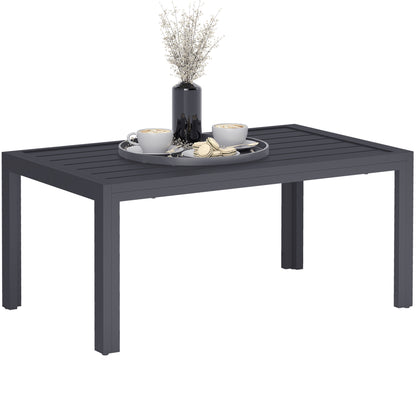 Rectangular Steel Balcony Coffee Table – Weather-Resistant Outdoor/Patio Coffee Table, 101.5 x 61 x 46 cm (40" x 24" x 18"), Gray