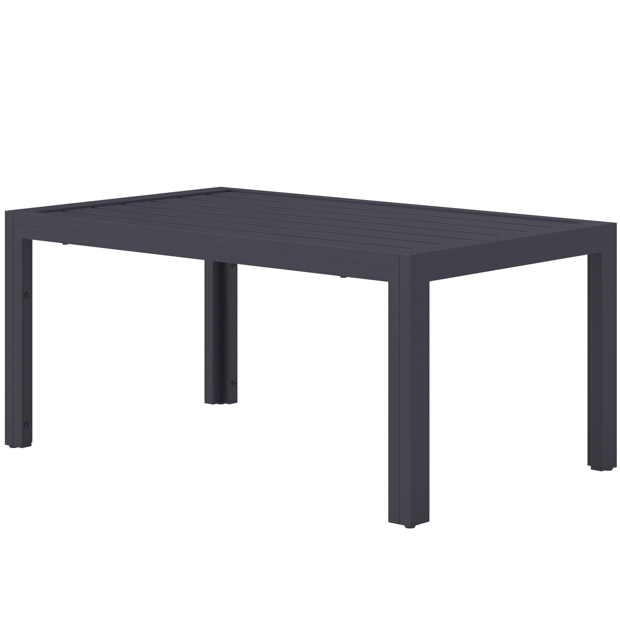 Rectangular Steel Balcony Coffee Table – Weather-Resistant Outdoor/Patio Coffee Table, 101.5 x 61 x 46 cm (40" x 24" x 18"), Gray