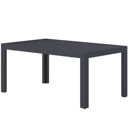 Rectangular Steel Balcony Coffee Table – Weather-Resistant Outdoor/Patio Coffee Table, 101.5 x 61 x 46 cm (40" x 24" x 18"), Gray