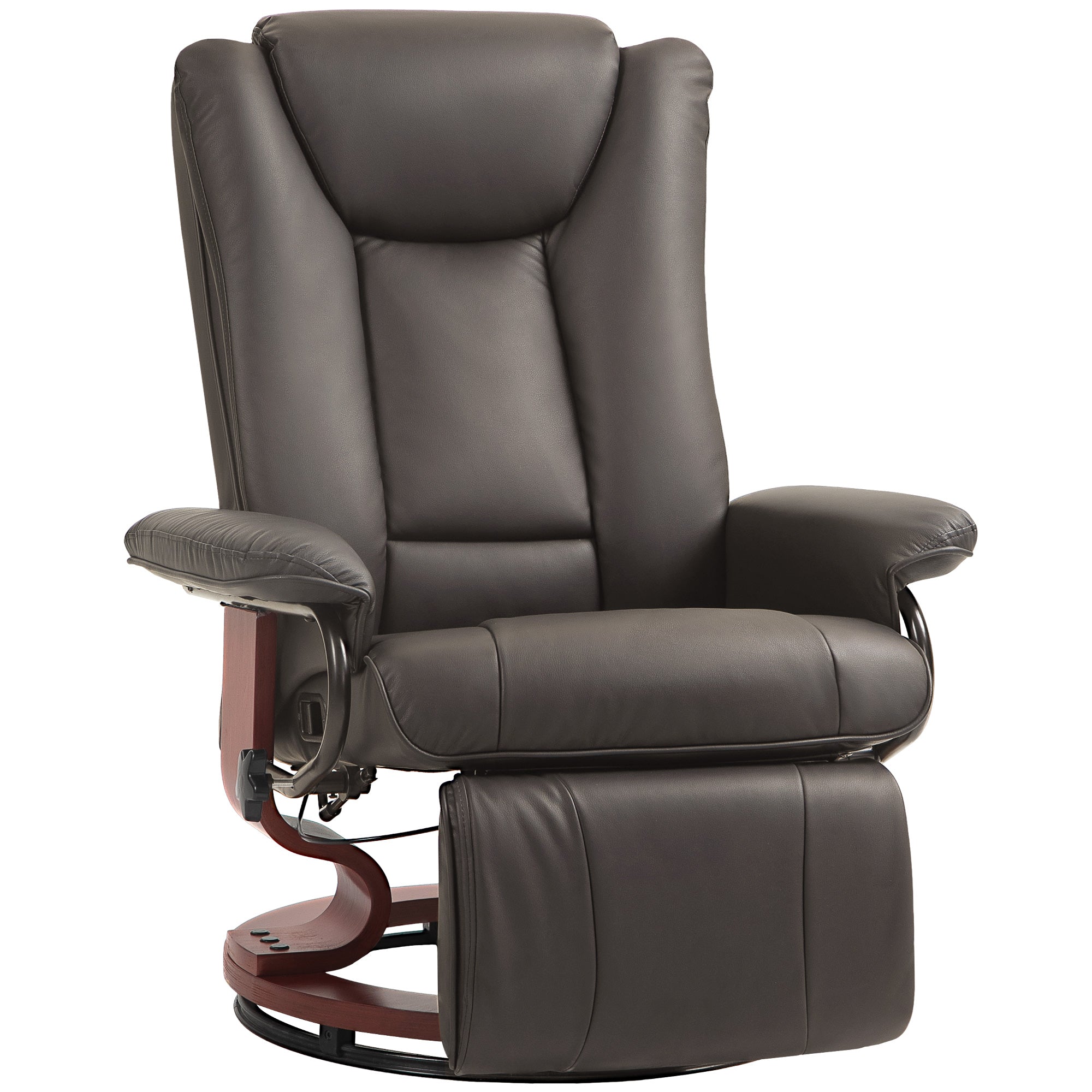 Reclining Armchair TV Armchair with Reclining Function, Swivel Recliner TV Armchair with Adjustable Backrest Recliner up to 150 kg Load Capacity, Artificial Leather, Brown