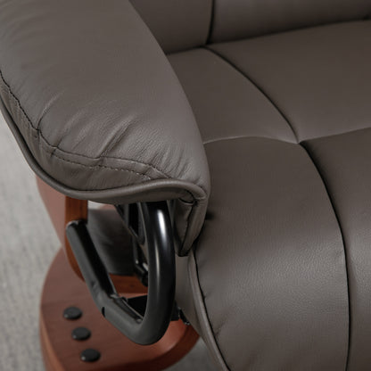 Reclining Armchair TV Armchair with Reclining Function, Swivel Recliner TV Armchair with Adjustable Backrest Recliner up to 150 kg Load Capacity, Artificial Leather, Brown