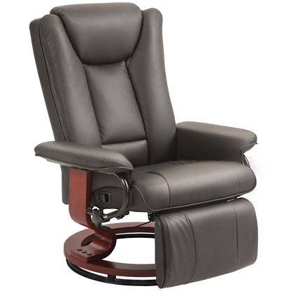 Reclining Armchair TV Armchair with Reclining Function, Swivel Recliner TV Armchair with Adjustable Backrest Recliner up to 150 kg Load Capacity, Artificial Leather, Brown