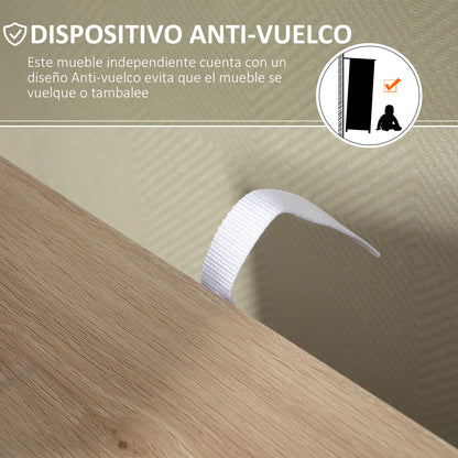 Living Room Sideboard with 4 Drawers, 1 Door, and Inner Shelf Storage Unit for Bathroom Bedroom Dining Room 54x29x83 cm Oak