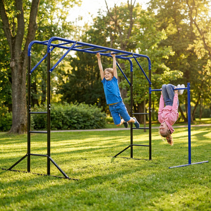 Outdoor Climbing Frame with Pull-Up & Gym Bar — Climbing Tower for Kids 3–8 Years, Supports up to 331 lb, Black