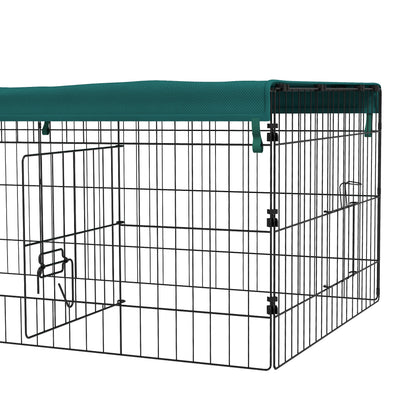 Small Animal Cage, Pet Playpen with 5 Doors, Rabbit Hutch, Small Animal Playpen with Roof, for Outdoor, 185 x 75 x 50 cm, Green