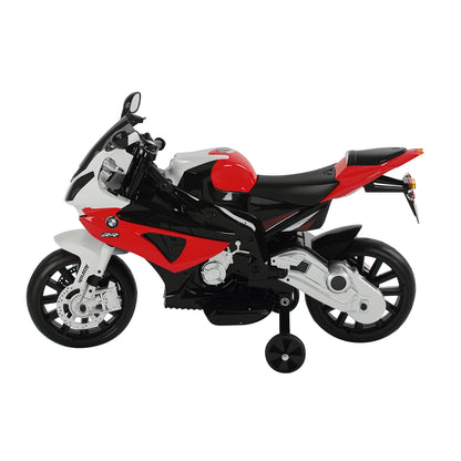 Kids Electric Motorcycle 3-8 Years with BMW License, Speed 2.5-5Km/h, Electric Motorcycle with 12V Battery, Wheels and Lights, 110x47x69 cm, Black and Red