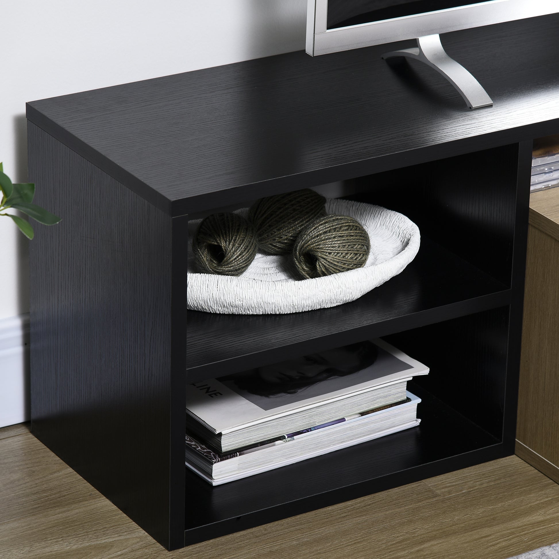 TV Stand, TV Cabinet, TV Mount for TVs up to 65 inches with Removable Shelf, Contemporary Style, Swinging Door for Living Room Bedroom