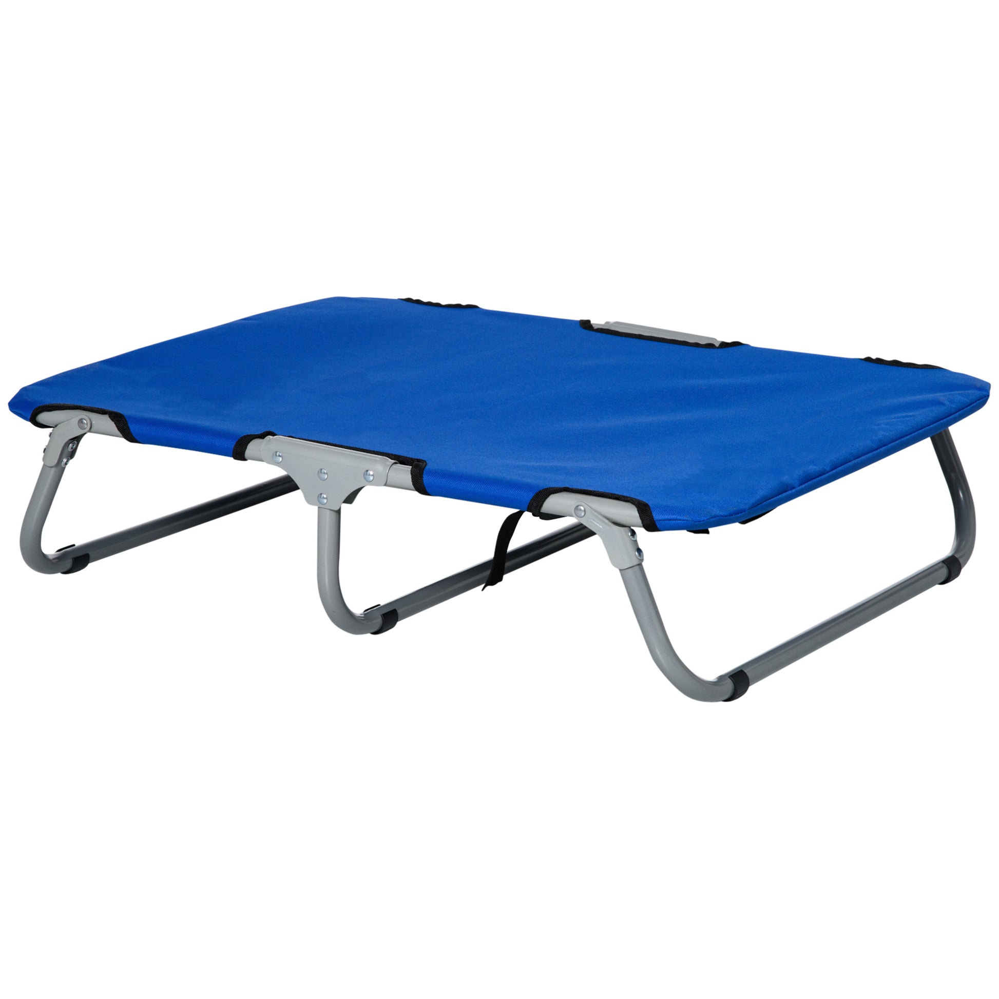 Small Size Foldable Dog Bed for Indoor and Outdoor, Raised Dog Cot, Steel and Oxford Fabric, 71x58x20 cm, Blue