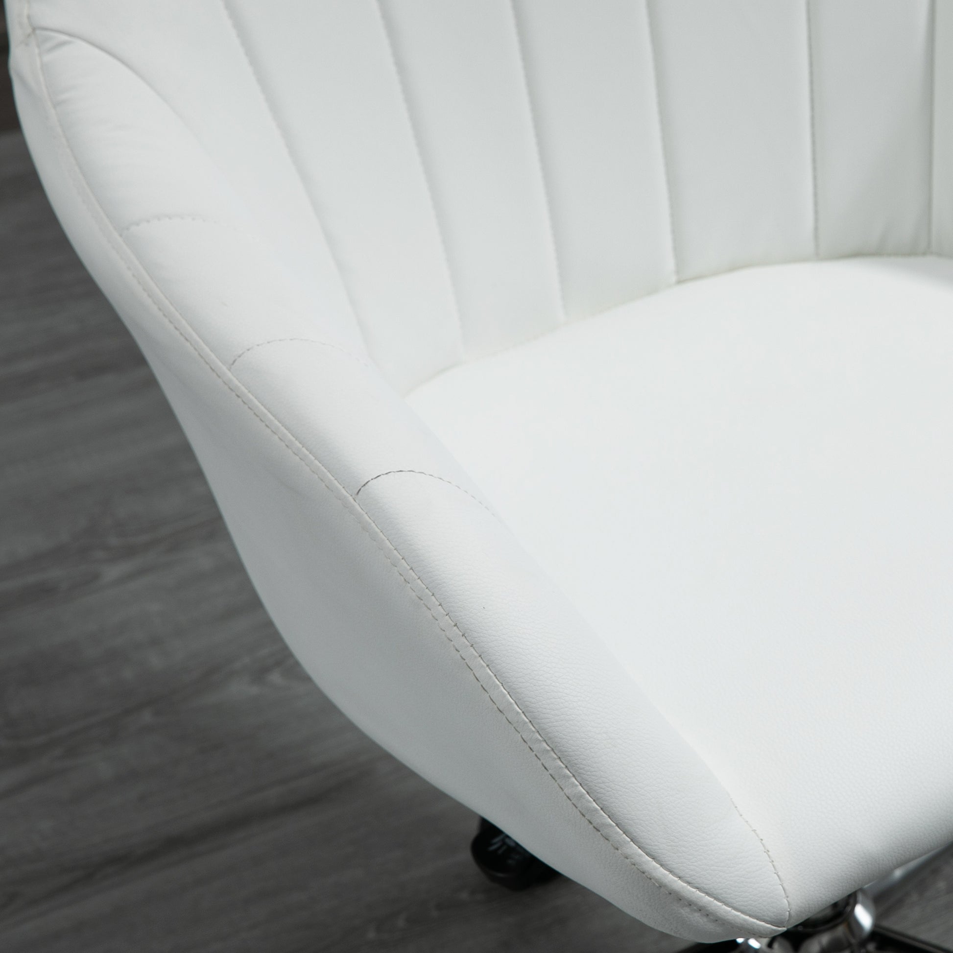 Ergonomic Office Chair Swivel Desk Chair with Adjustable Height Backrest and Armrests Synthetic Leather Load 120 kg 60x59x79-89 cm White