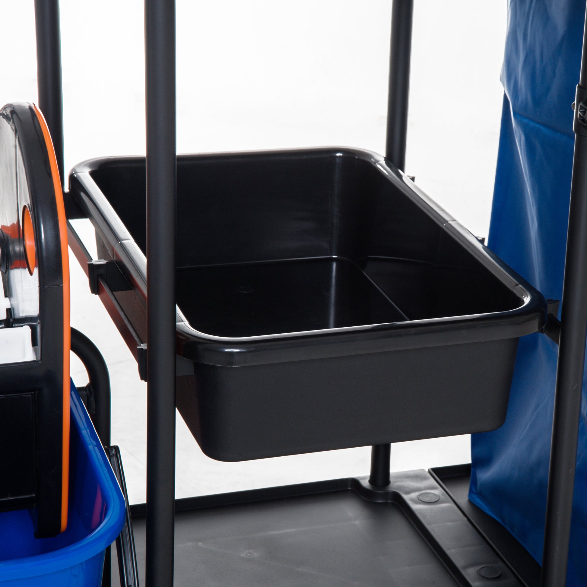 Cleaning Trolley Cleaning Trolley Mop Trolley with 4 smooth-rolling wheels Black+Blue+Orange 111 × 63.3 × 103 cm