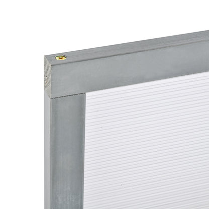 Cold Frame Wood and Polycarbonate Greenhouse 90 x 46 x 40 cm Weatherproof Cold Frame Box for Garden Plant Bed Gray