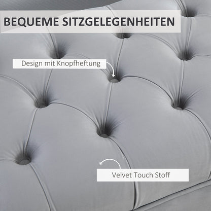 Bench, Bed Bench, Shoe Bench with Raised Legs, Bedroom, Velvet Light Grey 118 x 45 x 42 cm