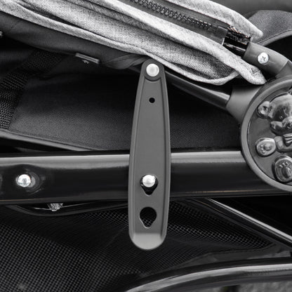 Folding Pet Stroller Dog Buggy for Dogs & Cats up to 10 kg Cat Buggy with Mesh Windows Cup Holder Storage Basket Cat Stroller Buggy Grey