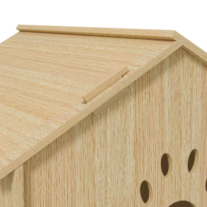 Pet House Indoor Pet House for Dogs with Window Hollow Claw Design for Dogs and Cats 49.5x41x51 cm Oak