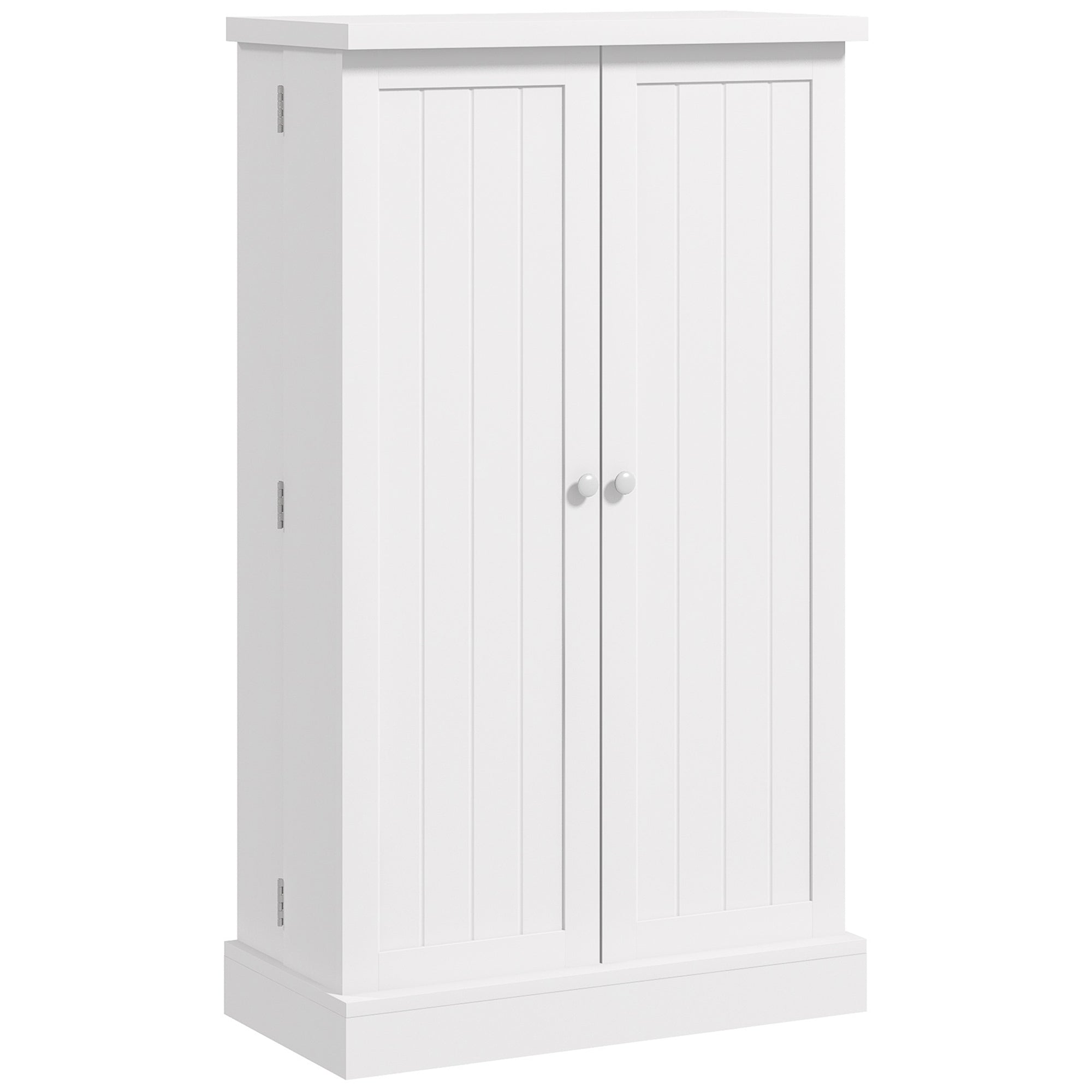 Kitchen Cabinet with 5 Central Shelves and 2 Side Shelves at 6 Levels, Kitchen Cabinet in MDF, 60x30x104 cm, White