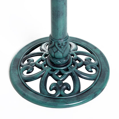 Classic Bird Bath Standing, Plastic Bird Bath with Stand, Bird Feeder for Wild Birds, Wild Bird Bath for Garden, Balcony, Bird Basin Height 69.5 cm, Green