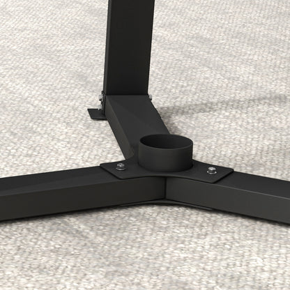 SPORTNOW Weight Plate Stand Barbell Bar Holder Storage Rack Olympic Weight Tree Max. Capacity 300 kg