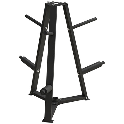 SPORTNOW Weight Plate Stand Barbell Bar Holder Storage Rack Olympic Weight Tree Max. Capacity 300 kg