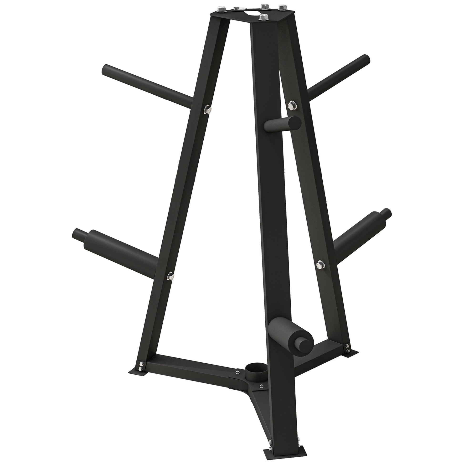 SPORTNOW Weight Plate Stand Barbell Bar Holder Storage Rack Olympic Weight Tree Max. Capacity 300 kg