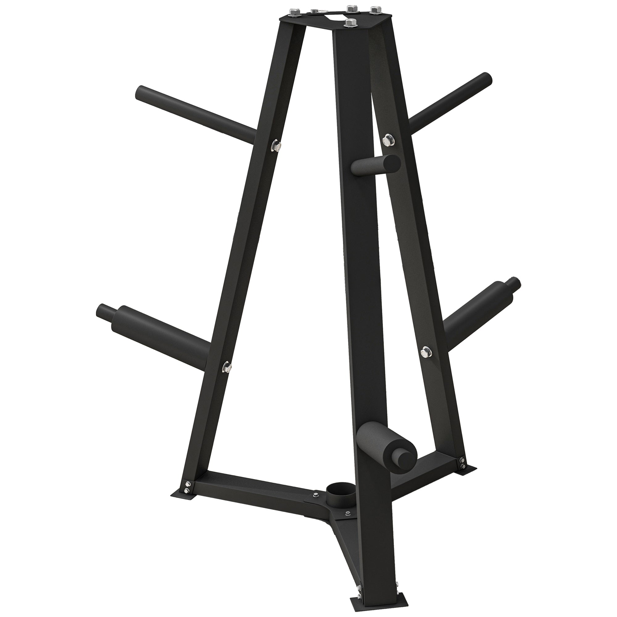 SPORTNOW Weight Plate Stand Barbell Bar Holder Storage Rack Olympic Weight Tree Max. Capacity 300 kg