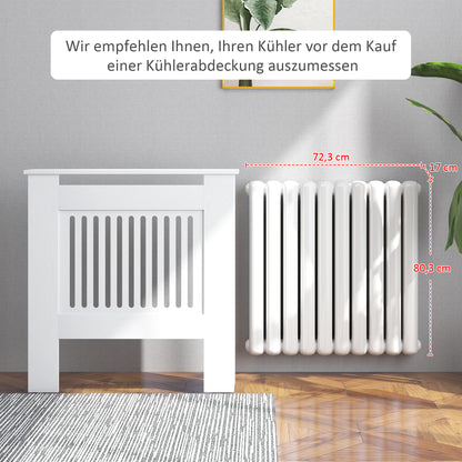 extendable radiator cover radiator cover with shelf, slats, radiator cover radiator cover 78 x 19 x 81 cm White