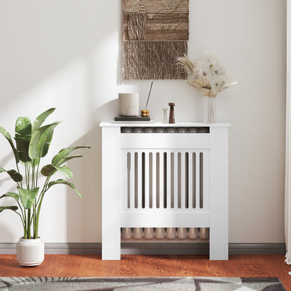 extendable radiator cover radiator cover with shelf, slats, radiator cover radiator cover 78 x 19 x 81 cm White