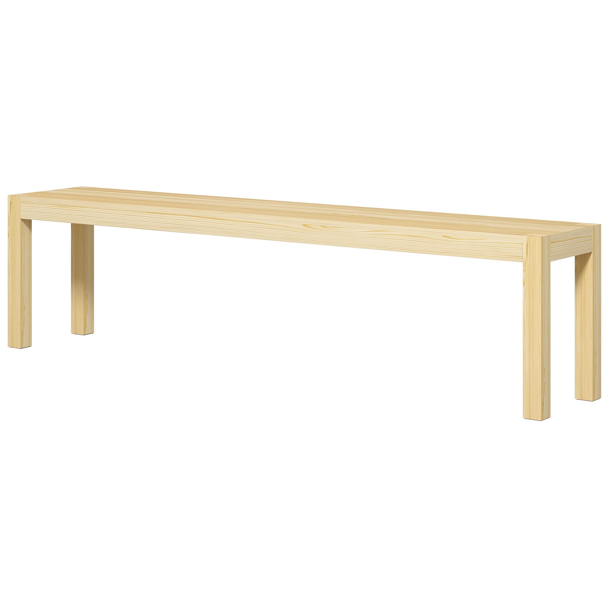 3-Seater Wooden Bench Country Style, Bench for Living Room, Kitchen, Entrance, Pine Wood, Load Capacity up to 330 kg, 175 x 33 x 45 cm, Natural