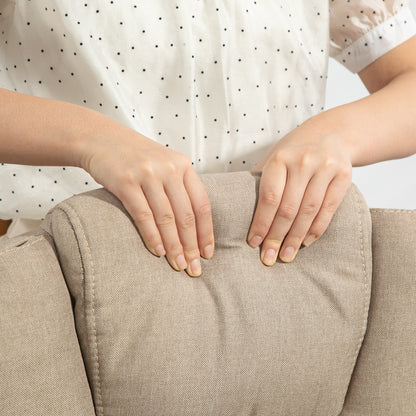 Ergonomic Office Chair, Office Chair with Footrest, Reclining Backrest, Padded Armrests, Linen-Like Beige Fabric