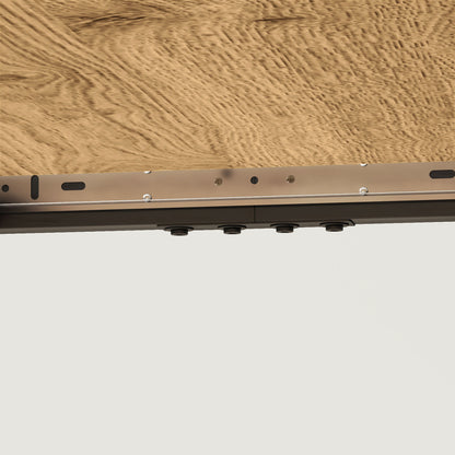 Extendable Dining Table 120/160 x 75 cm Kitchen Table for 6-8 Persons, Modern Dining Table with Steel Legs, Natural