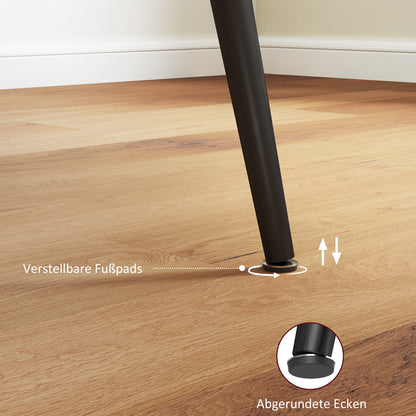 Extendable Dining Table 120/160 x 75 cm Kitchen Table for 6-8 Persons, Modern Dining Table with Steel Legs, Natural