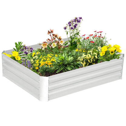 Raised Bed Made of Steel, Planting Bed Greenhouse Garden Bed Flower Box Stackable, Planter Vegetable Bed 120x90x30cm for Garden Balcony, Planter for Flowers, Plants, Vegetables